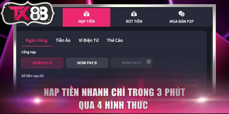 Nạp tiền nhanh chỉ trong 3 phút qua 4 hình thức